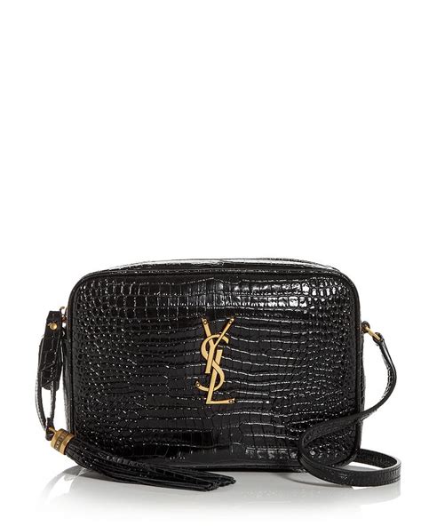 ysl lou croc|Saint Laurent Lou Croc Embossed Leather Camera Bag.